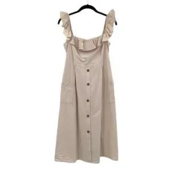 ♥ CUPSHE Off-Shoulder Smocked Cotton Dress L ♥ - Picture 8 of 10